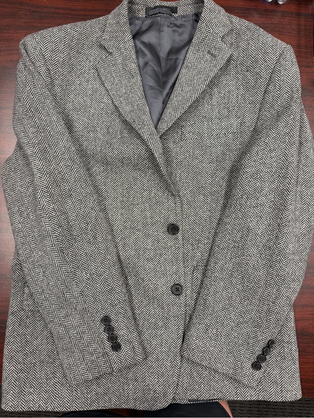 Ralph Lauren Black & White Herringbone Wool-Blend Blazer